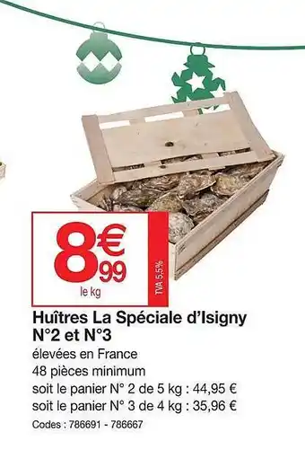 Huîtres la spéciale d'isigny n°2 et n°3