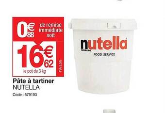 Promocash Pâte à tartiner nutella offre