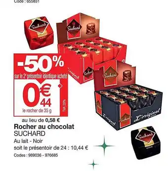 Promocash Rocher au chocolat suchard offre