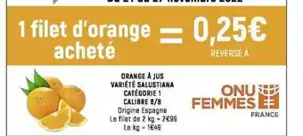 Spar Orange à jus variété salustiana catégorie 1 calibre 6-8 offre