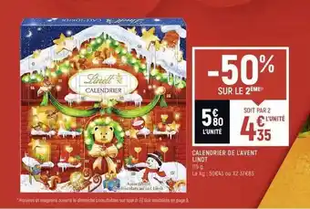 Spar Calendrier de l'avent lindt offre
