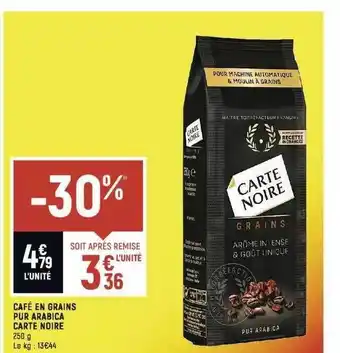 Spar Café en grains pur arabica carte noire offre
