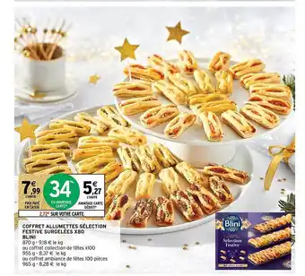 Intermarché Coffret allumettes sélection festive surgelées x80 blini offre