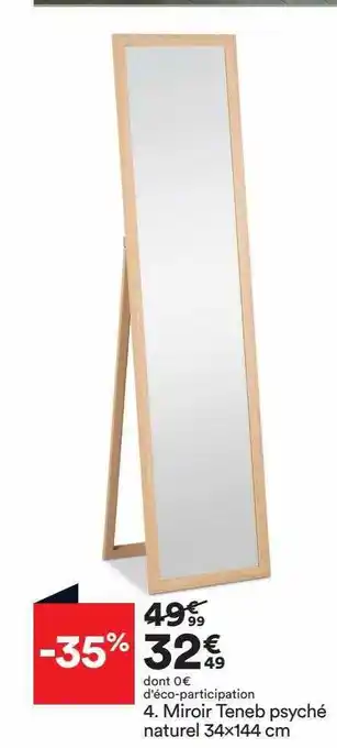 BUT Miroir teneb psyché naturel 34x144 cm offre