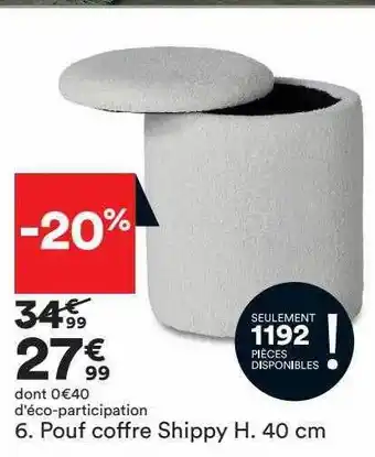 BUT Pouf coffre shippy h.40 cm offre