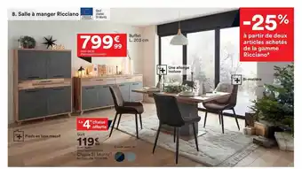 BUT Buffet l.203 cm, chaise st moritz offre