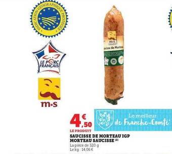 Hyper U Saucisse de morteau igp morteau saucisse offre