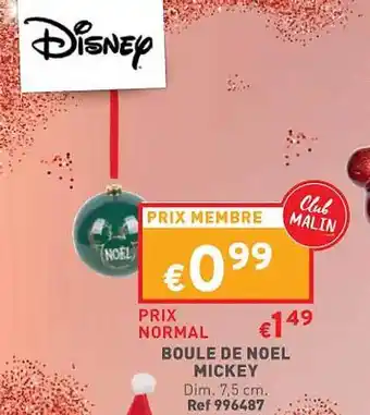 Trafic Boule de noël mickey offre