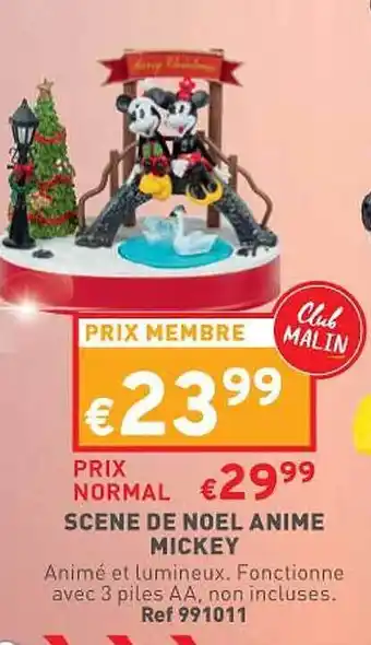 ScÚne de noël animé mickey