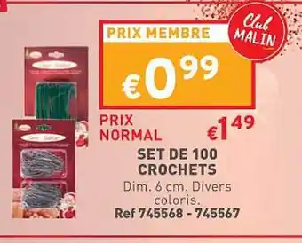 Trafic Set de 100 crochets offre