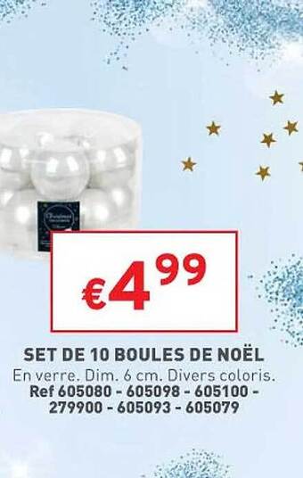 Trafic Set de 10 boules de noël offre