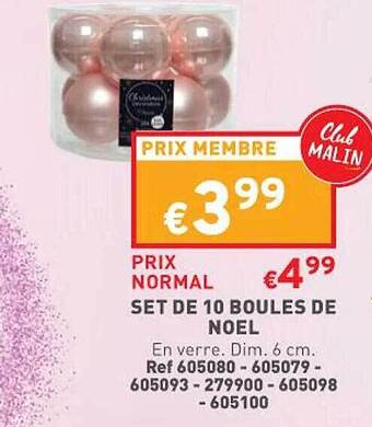 Trafic Set de 10 boules de noël offre