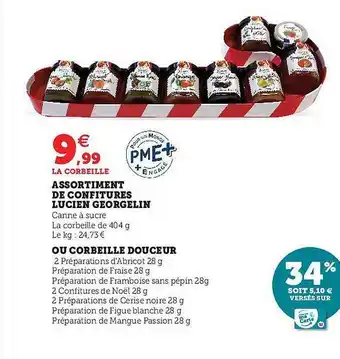 U Express Assortiment de confitures lucien georgelin ou corbeille douceur offre
