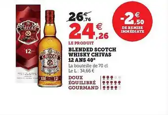U Express Blended scotch whisky chivas 12 ans 40° offre