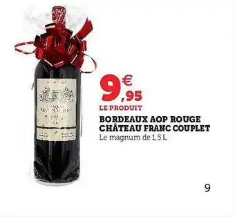 U Express Bordeaux aop rouge château franc couplet offre