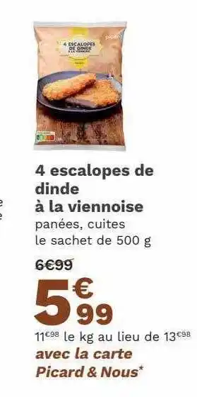 4 escalopes de dinde à la viennoise