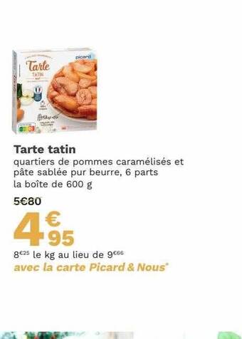 Picard Tarte tatin offre