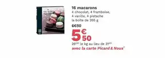 Picard 16 macarons offre