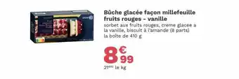 Picard Bûche glacée façon millefeuille fruits rouges vanille offre