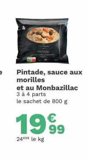Pintade sauce aux morilles et au monbazillac