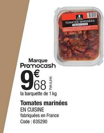 Promocash Tomates marinées en cuisine offre
