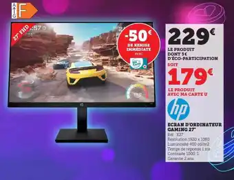 Super U Écran d'ordinateur gaming 27 offre