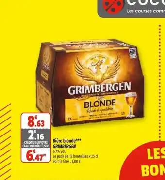 Coccinelle Express Bière blonde grimbergen offre