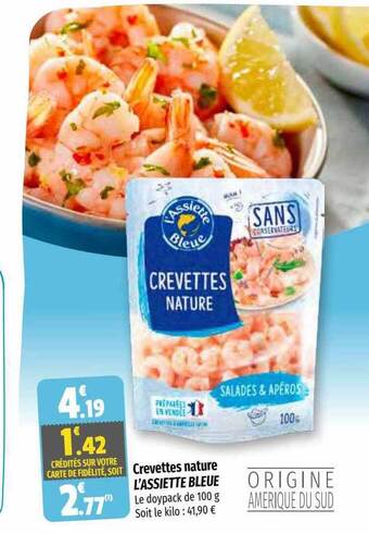 Coccinelle Express Crevettes nature l'assiette bleue offre