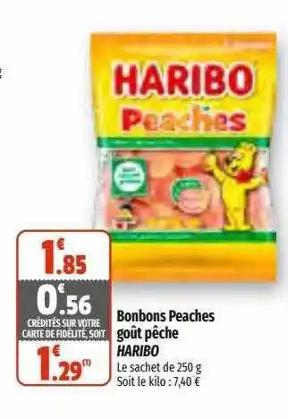 Bonbons peaches goût pêche haribo