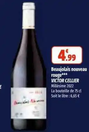 Beaujolais nouveau rouge victor cellier