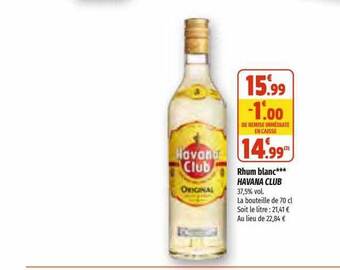 Coccinelle Supermarché Rhum blanc havana club offre
