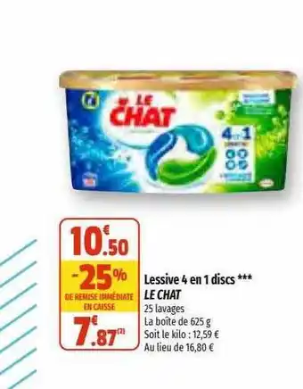 Coccinelle Supermarché Lessive 4en1 discs le chat offre