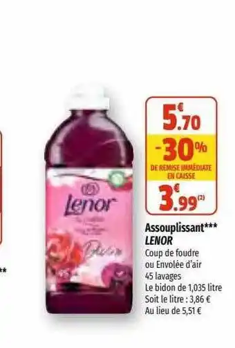Coccinelle Supermarché Assouplissant lenor offre