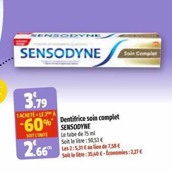 Coccinelle Supermarché Dentifrice soin complet sensodyne offre