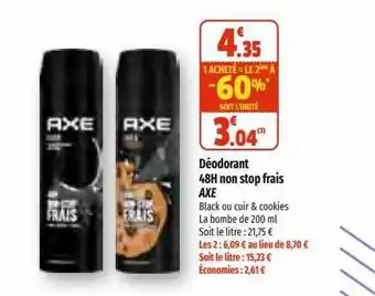 Coccinelle Supermarché Déodorant 48h non stop frais axe offre