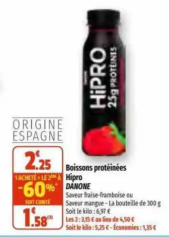 Coccinelle Supermarché Boissons protéinées hipro danone offre