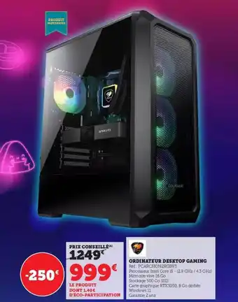 Hyper U Ordinateur desktop gaming offre