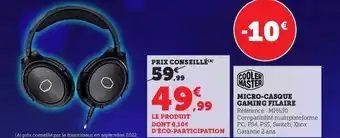 Hyper U Micro-casque gaming filaire offre