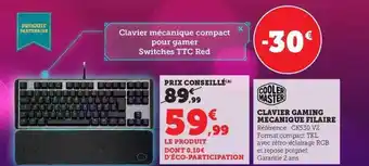 Hyper U Clavier gaming mécanique filaire offre