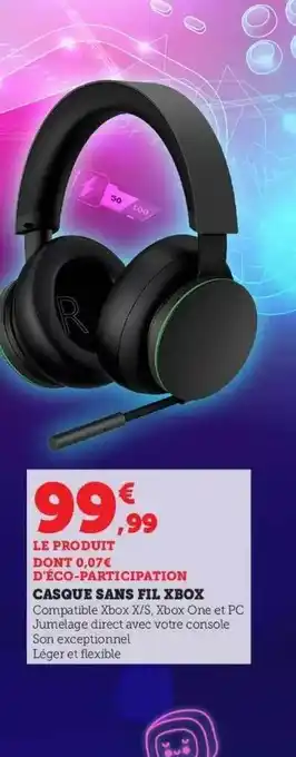 Hyper U Casque sans fil xbox offre