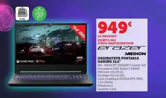 Hyper U Ordinateur portable gaming 15,6 offre