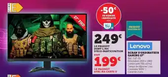 Hyper U Écran d'ordinateur gaming 27 offre