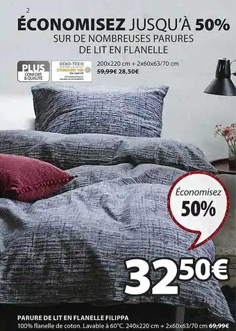 JYSK Parure de lit en flanelle filippa offre