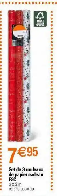 Migros Set de 3 rouleaux de papier cadeau psc offre