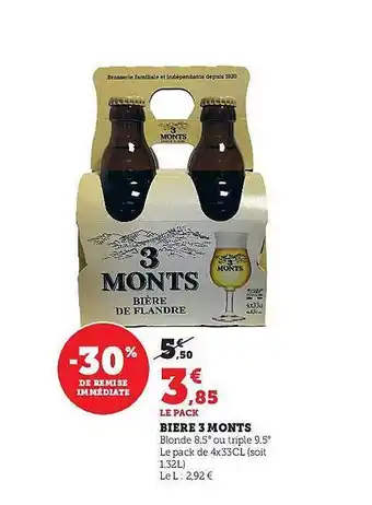 Super U Bière 3 monts offre