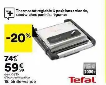 BUT Grille-viande tefal offre
