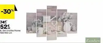 BUT Set 5 toiles home 150 x 100 cm zandiara offre