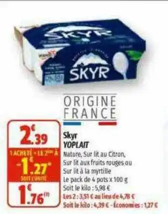 Coccimarket Skyr yoplait offre