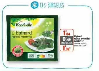 Coccimarket L'épinard feuilles préservées bonduelle offre