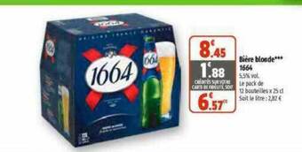 Coccimarket Bière blonde 1664 offre